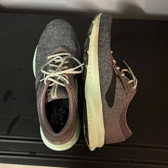 Brooks Womens Launch 6 1202851B011 Shark Aqua Lace Up Running Shoes B60 - Picture 8 of 11